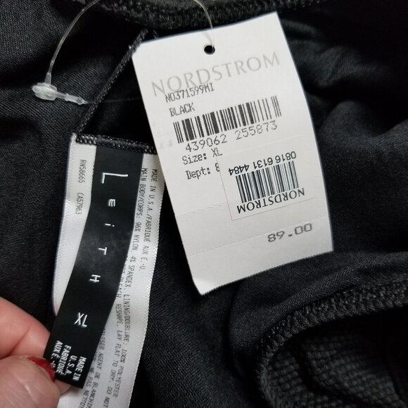 NWT Leith Textured One Piece Swimsuit Black Size XL - NO371599MI - Picture 9 of 9